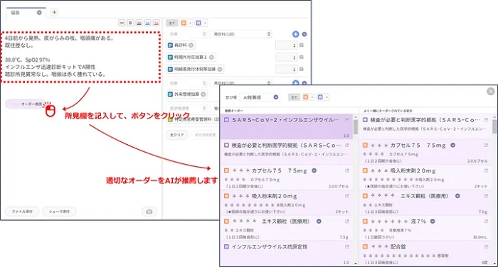 「オーダー推薦機能」の利用イメージ