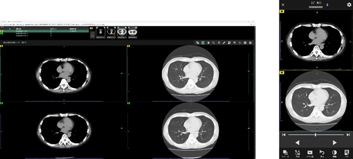 Cloud viewer（クラウドビューワ、左：PC版、右：モバイル版）