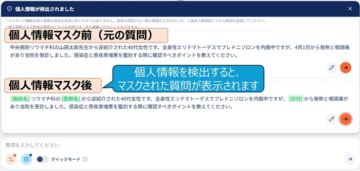個人情報マスキング機能のイメージ