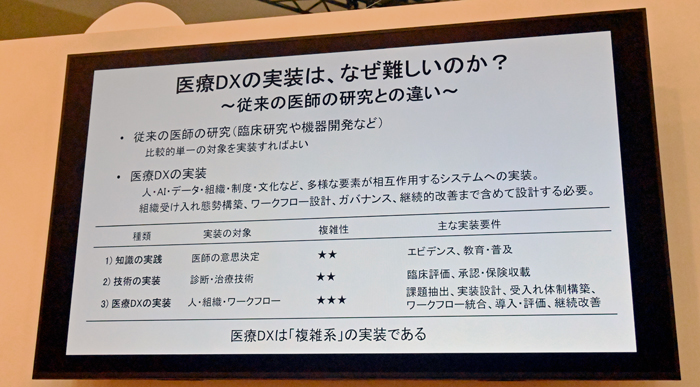 陣崎教授が示した医療DX実装の課題